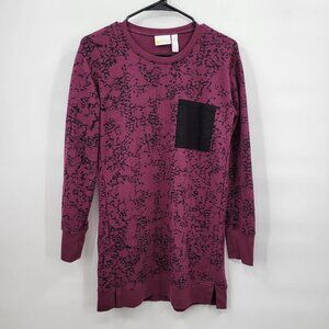 Zella French Terry Pocket Sweater Dress Marbled Print Long Sleeve Tunic XL Girls
